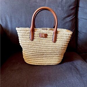 Lauren Ralph Lauren Woven Straw Medium Brie Bg